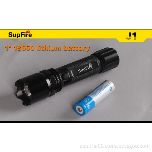 Low price high brightness 3W LED rechargeable flashlight SupFire J1 for police use